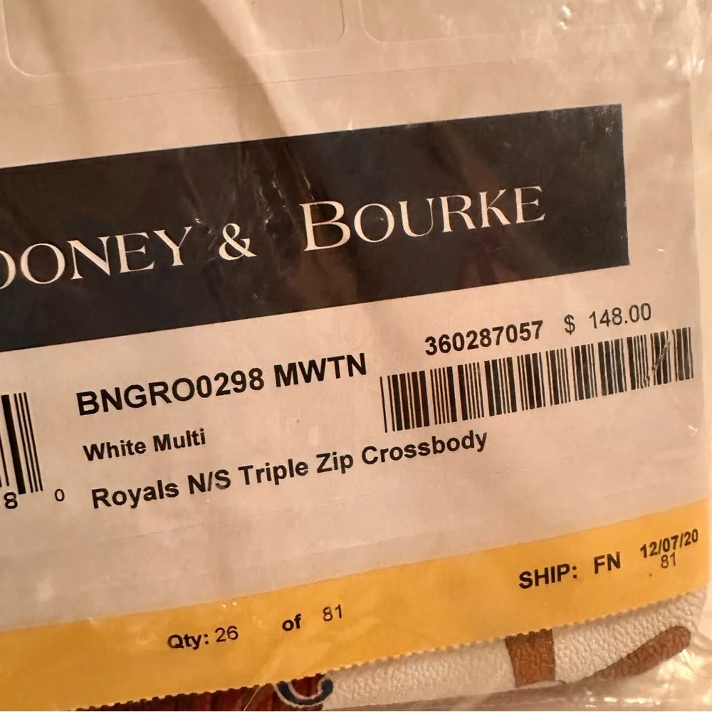 Dooney & Bourke Kansas City Royals NS  Triple Zip Crossbody Bag - Picture 3 of 8